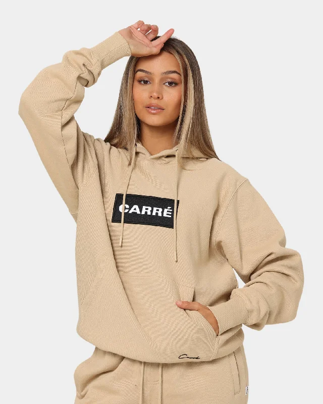 Carré Box Classique Hoodie Stone/Black Hoodie with Oversized Fit Loose Comfortable