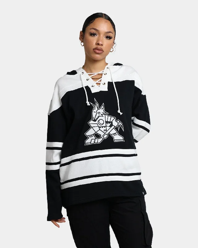 47 Brand Arizona Coyotes Superior Lacer Hoodie Jet Black Hoodie with Contrast Stitching Detailed Premium