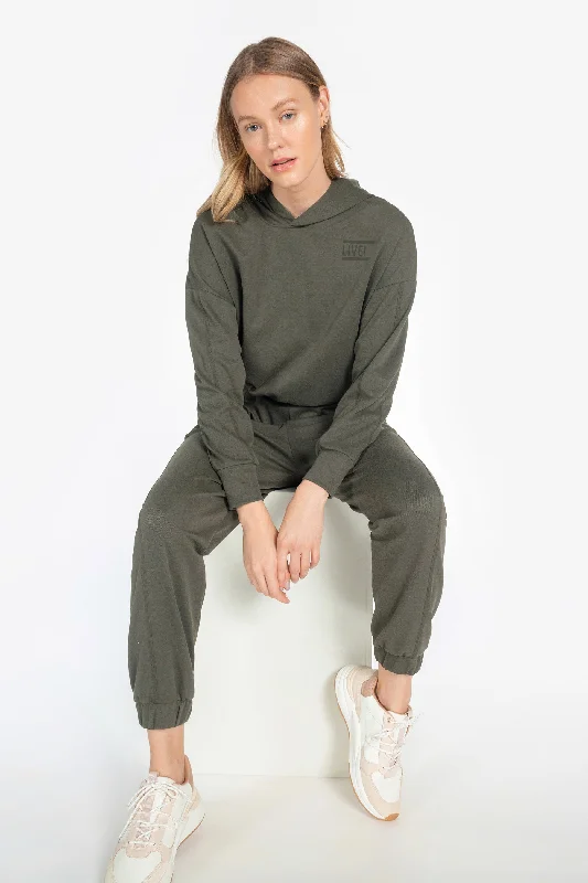 Cropped Doubleway Sweatshirt Hoodie with Magnetic Closure Innovative Modern