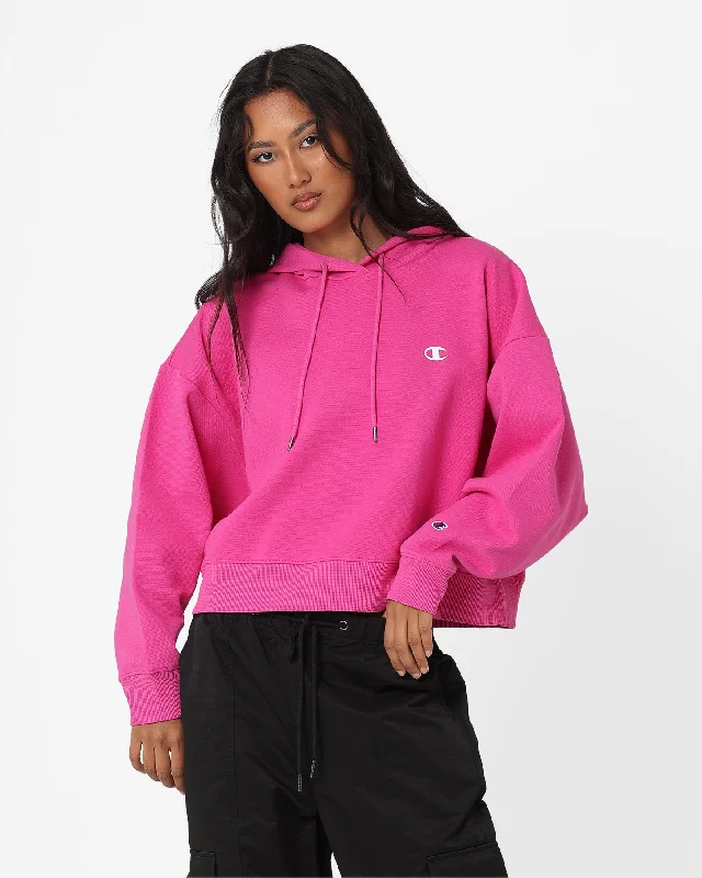 Champion Women's Rochester Base Hoodie Peony Parade Pink Hoodie with Tied Waist Feminine Flattering