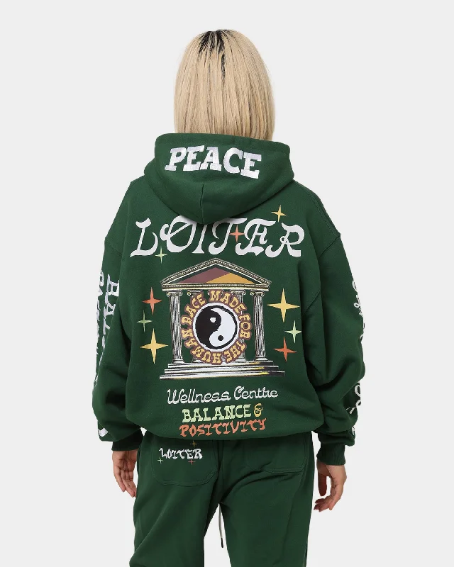 Loiter Peace Walker Hoodie Green Hoodie with Pocket Utility Practical