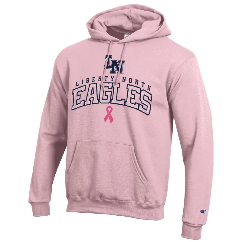 Liberty North Eagles BREAST CANCER AWARNESS Hoodie - Champion Hoodie with High Neck Warm Protective