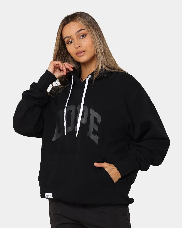 DOPE Varsity Arch Hoodie Black/Black Hoodie with Raglan Sleeves Sporty Comfortable