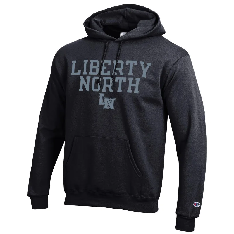 Liberty North Eagles BLACK OUT Fleece Hoodie - Champion Hoodie with Crew Neck Simple Timeless