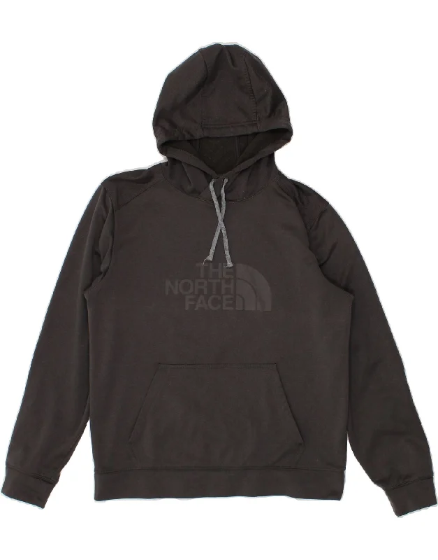 THE NORTH FACE Mens Graphic Hoodie Jumper Medium Grey Polyester Hoodie with Thumb Holes Functional Cozy