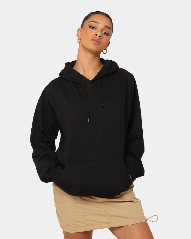 Culture Kings Standard Hoodie Black Hoodie with Puffed Sleeves Voluminous Trendy