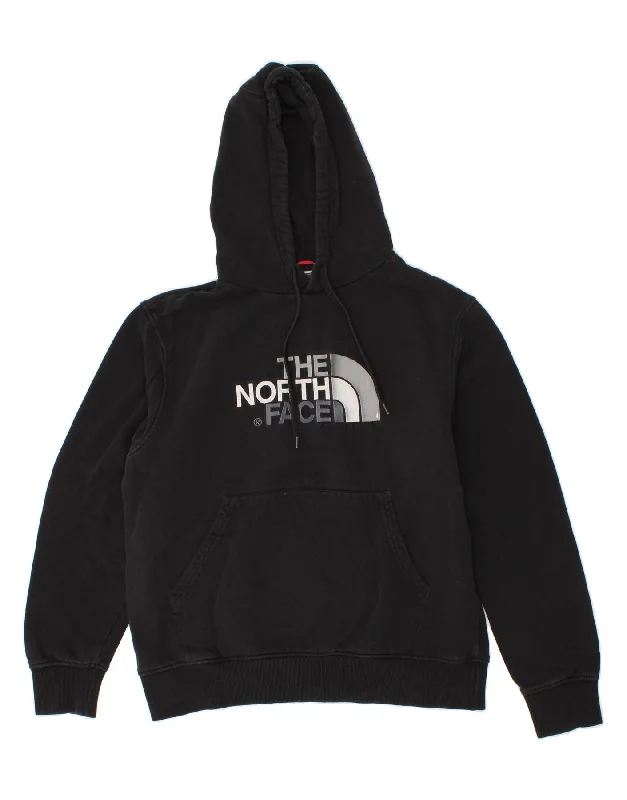 THE NORTH FACE Mens Graphic Hoodie Jumper Large Black Cotton Hoodie with Reflective Safety Nightwear