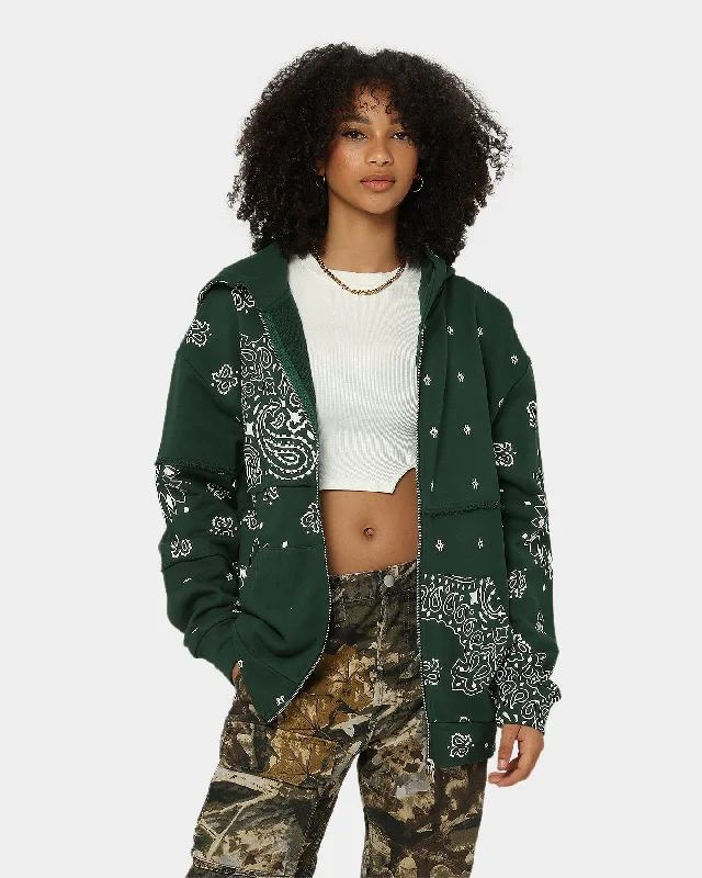 XXIII Jai Paisley Hoodie Forest Hoodie with Ribbed Hem Stretchable Secure