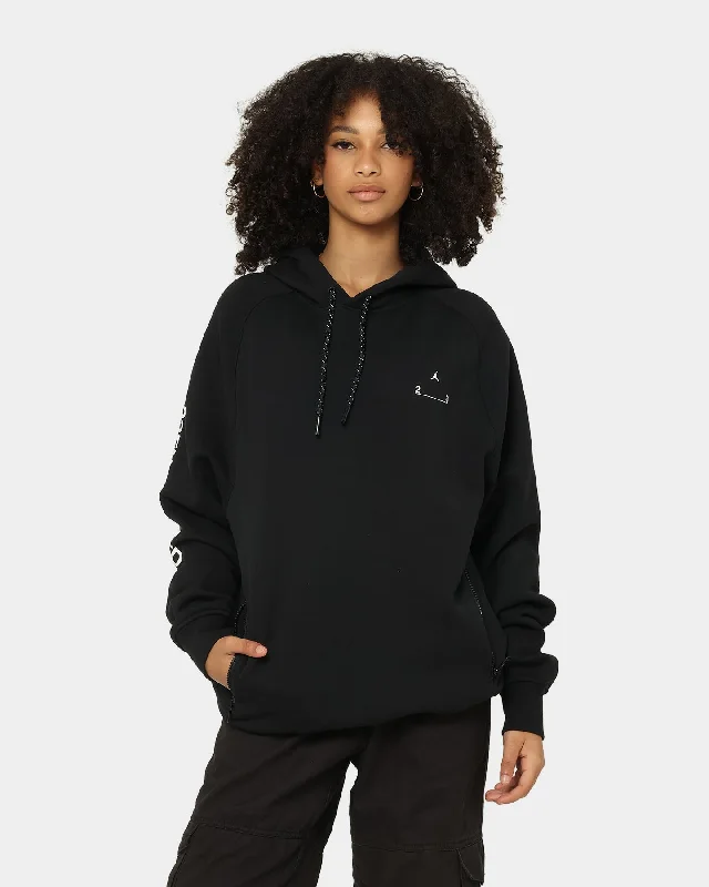 Jordan 23 Engineered Fleece Pullover Hoodie Black/Smoke Grey/White Hoodie with Lace Feminine Delicate