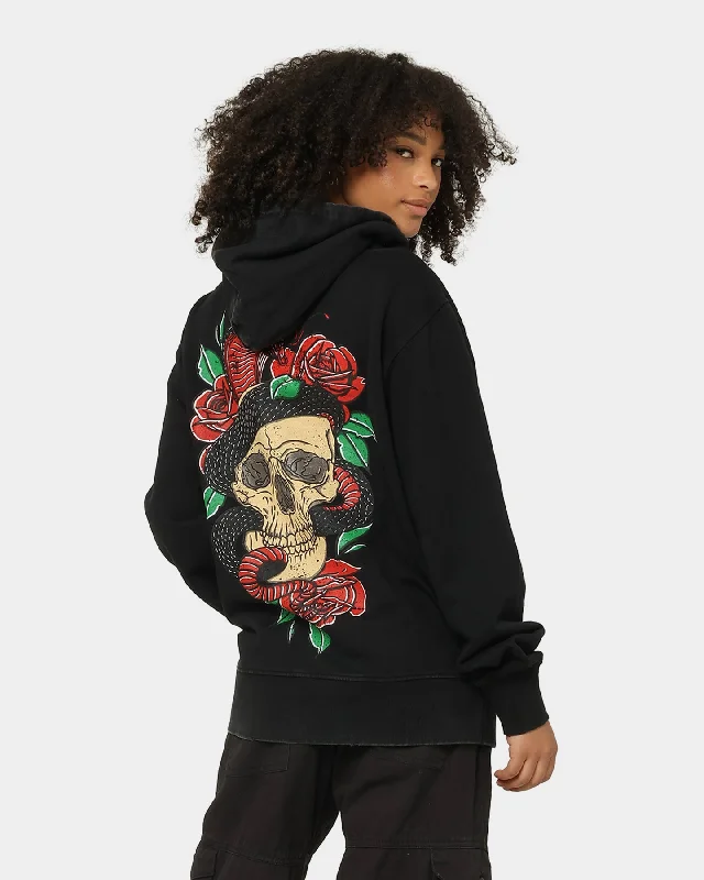 Saint Morta Forbidden Vintage Hoodie Vintage Black Hoodie with Sequins Glamorous Eye-catching