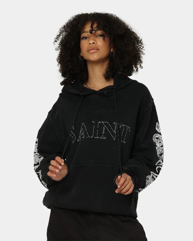 Saint Morta Death Adder Hoodie Black Hoodie with Applique Textured Unique