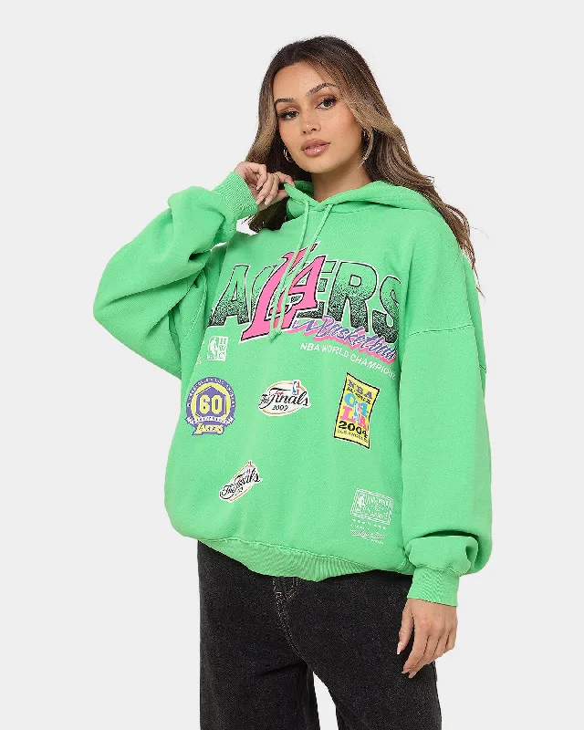 Mitchell & Ness Los Angeles Lakers Neon Champs Hoodie Neon Green Hoodie with Ribbed Hem Stretchable Secure