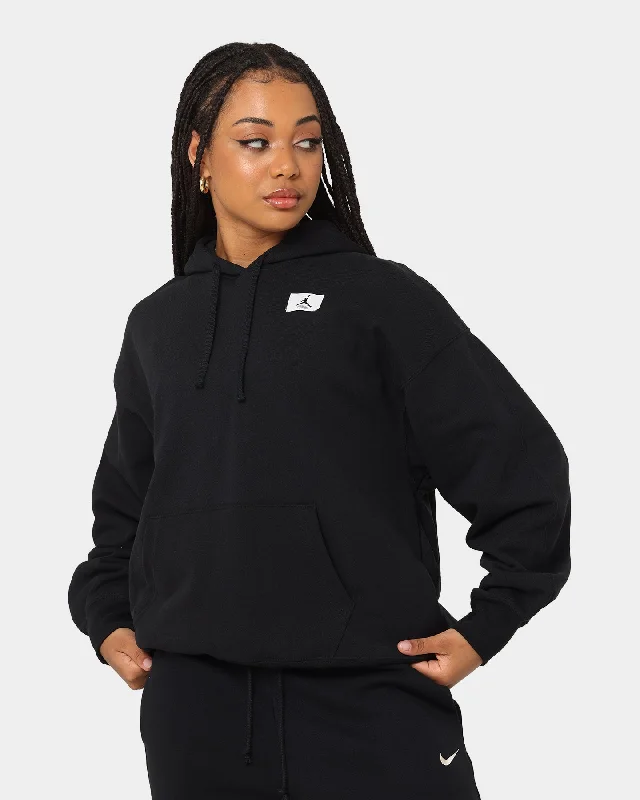 Jordan Women's Jordan Flight Fleece Hoodie Black Zip Hoodie Drawstring Kangaroo Pocket