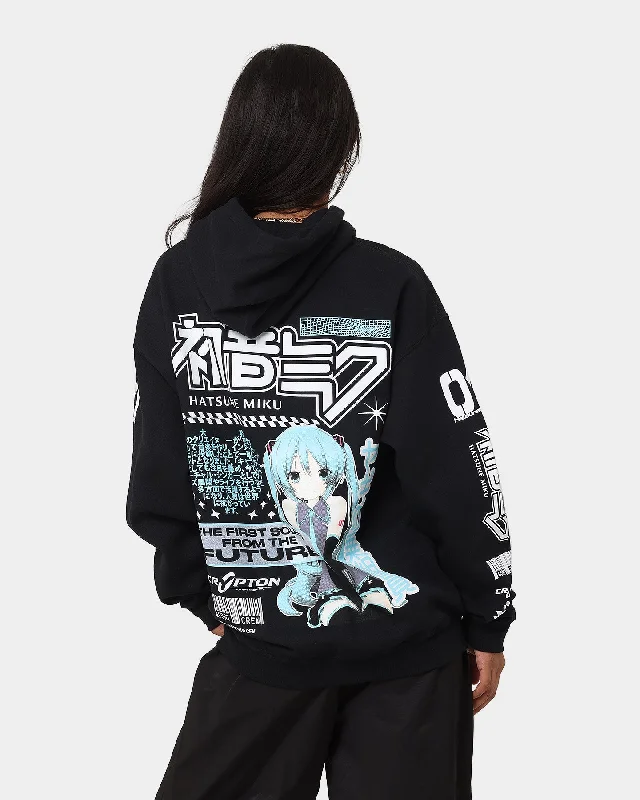 Goat Crew X Hatsune Miku Future Sound Hoodie Black Hoodie with Print Artistic Unique