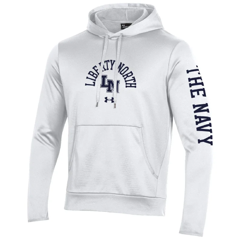 Liberty North Eagles WHITE PO Hoodie - Under Armour Hoodie with Double Zipper Versatile Adjustable