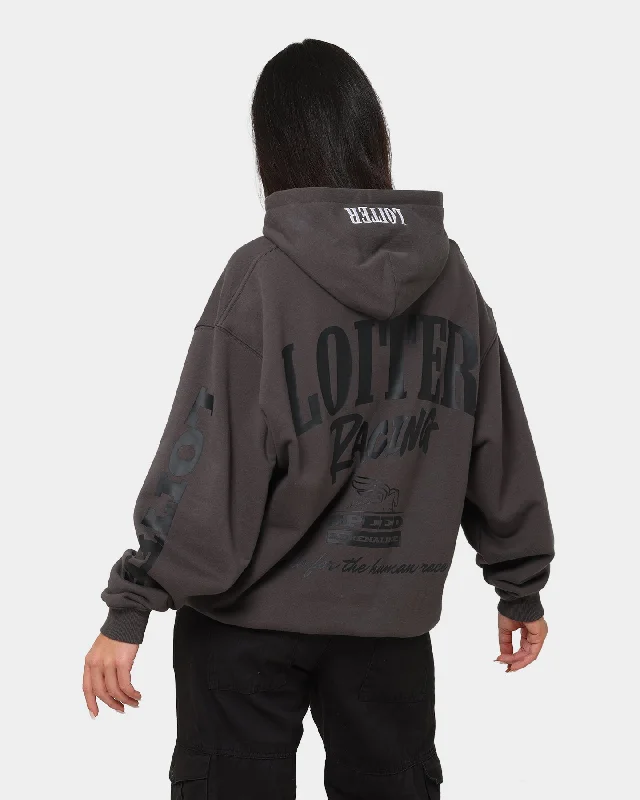 Loiter Team Premium Hoodie Charcoal Hoodie with Toggle Buttons Decorative Unique