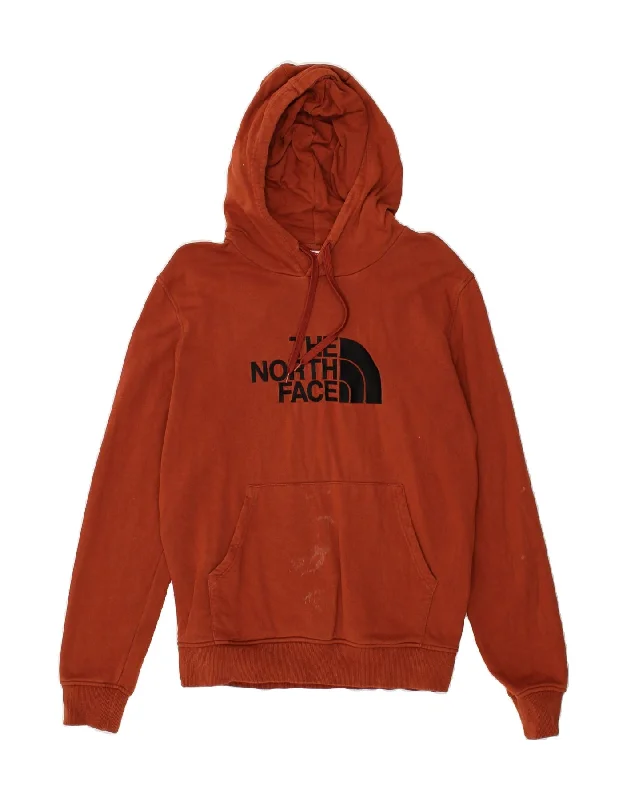 THE NORTH FACE Mens Graphic Hoodie Jumper Large Brown Cotton Hoodie with High-Low Hem Asymmetrical Trendy