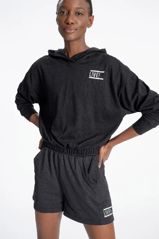 Cropped Doubleway Sweatshirt Hoodie with Velcro Closure Adjustable Secure