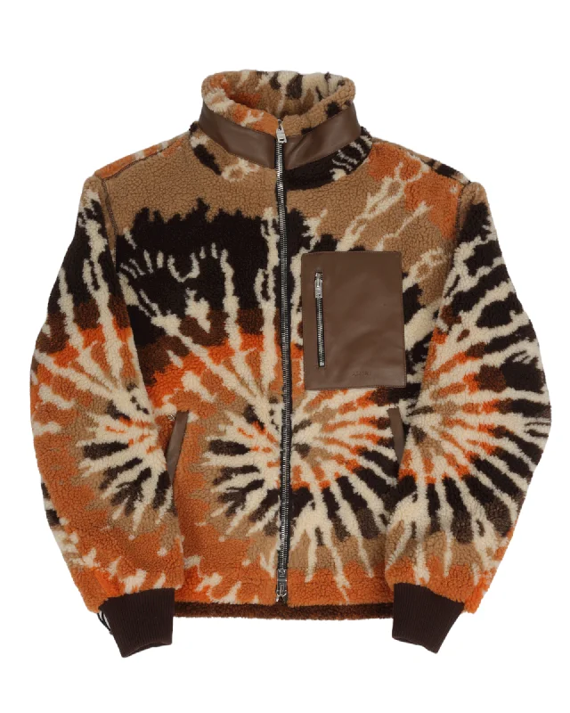 Tie-Dye Fleece Track Jacket Fitted Jacket Loose Jacket Oversized Jacket