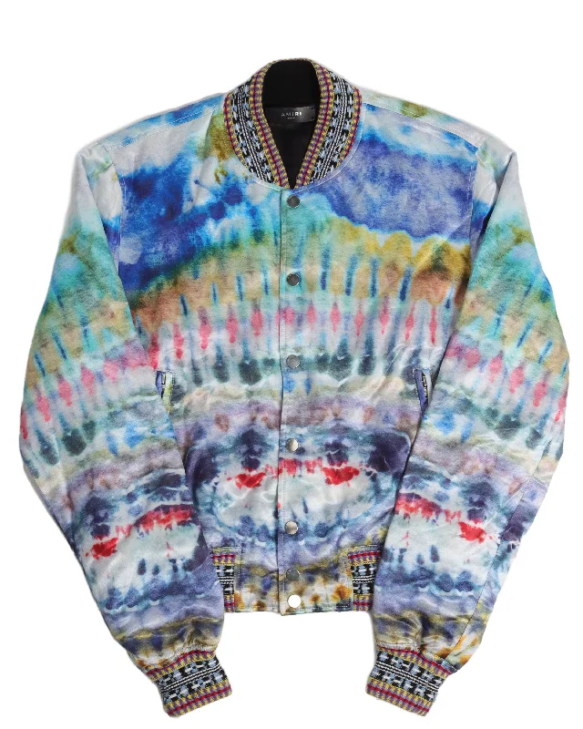 Tie Dye Bomber Jacket Fleece Jacket Down Jacket Feather Jacket