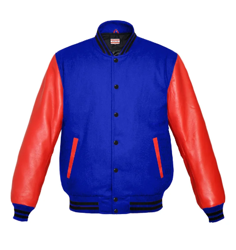 Original American Varsity Real Red Leather Letterman College Baseball Women Wool Jackets #RSL-BSTR-BB Herringbone Jacket Houndstooth Jacket Plaid Jacket