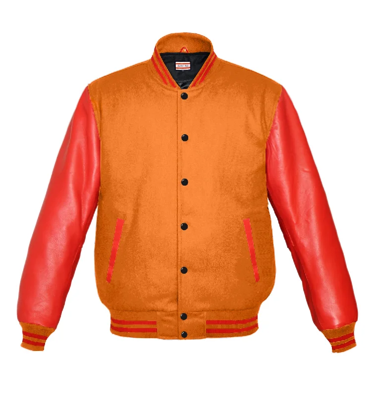 Original American Varsity Real Red Leather Letterman College Baseball Women Wool Jackets #RSL-RSTR-BB Cotton Jacket Linen Jacket Terry Jacket