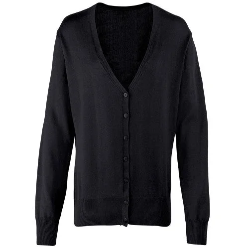 Premier Womens/Ladies Cotton Acrylic V Neck Cardigan Chenille Blend Fleece Blend Nylon Blend