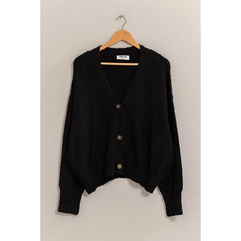 Laid-Back Knit Cardigan Velvet Chenille Corduroy