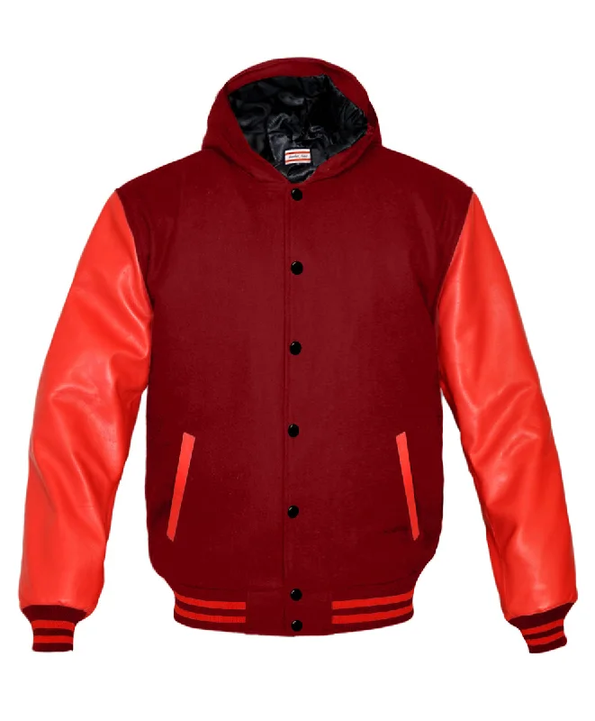 Superb Red Leather Sleeve Original American Varsity Letterman College Baseball Women Wool Jackets #RSL-RSTR-BB-H Zippered Jacket Buttoned Jacket Snapped Jacket