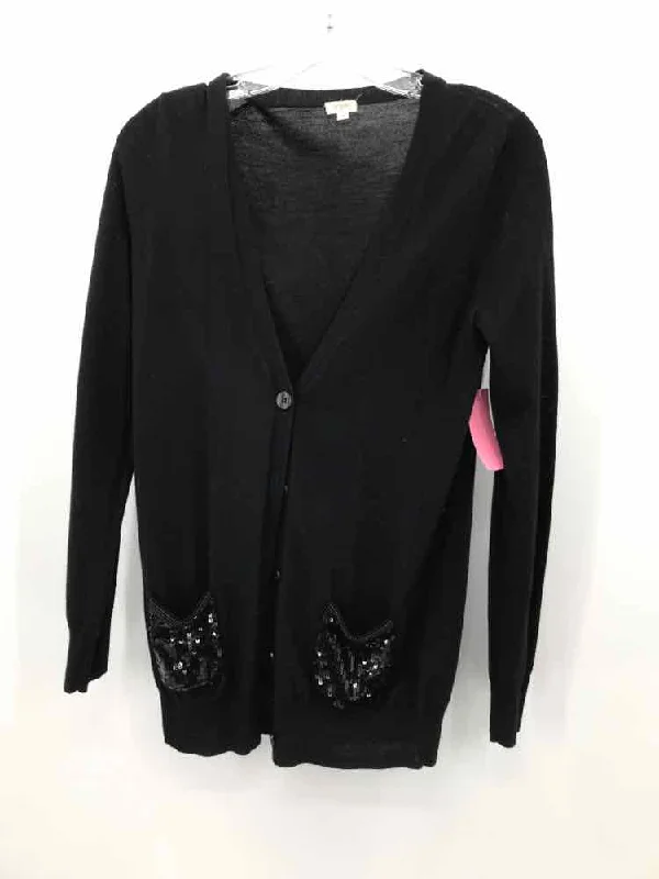 Pre-Owned J Crew Black Size Small Cardigan Welt Pockets Slit Pockets Flap Pockets