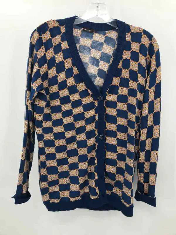 Pre-Owned J Mclaughlin Blue Size Small Printed Cardigan Welt Pockets Slit Pockets Flap Pockets