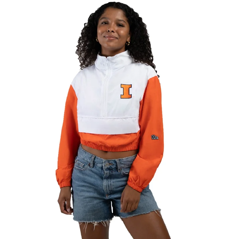 Illinois Fighting Illini Women's Hype & Vice Track Jacket A-Line Jacket Boat Neck Shawl Collar