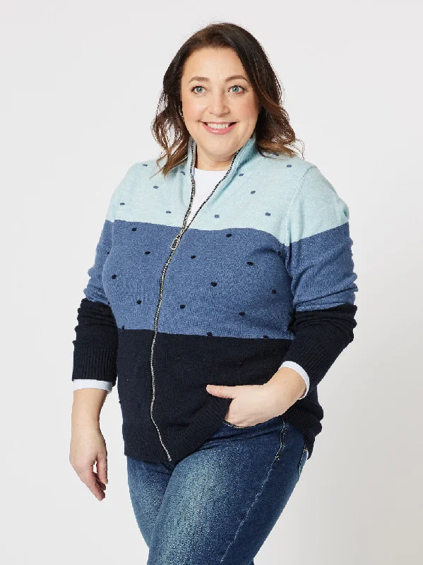 Shoreline Zip Cardigan - Blue Iron Safe Non-Iron Wrinkle Free