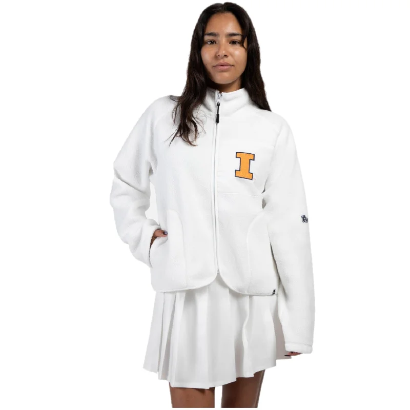 Illinois Fighting Illini Women's Hype & Vice Coach Jacket Zippered Front Buttoned Front Snap Front