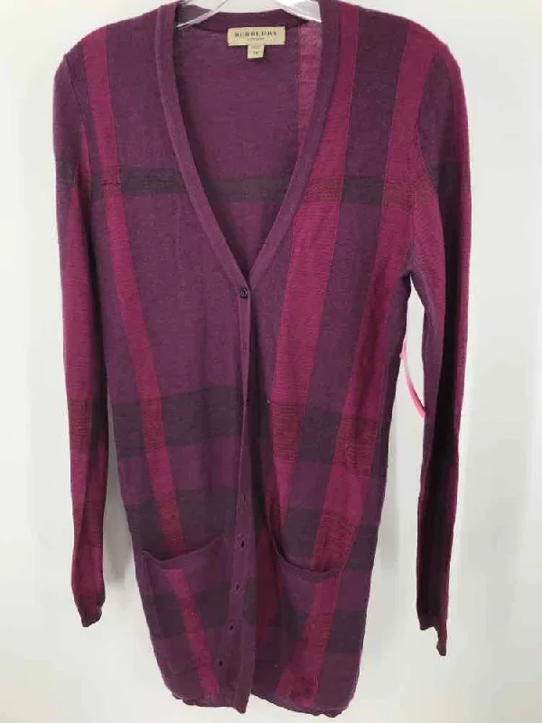 Pre-Owned Burberry Purple Size Medium Cardigan Crew Neck V-Neck Turtle Neck