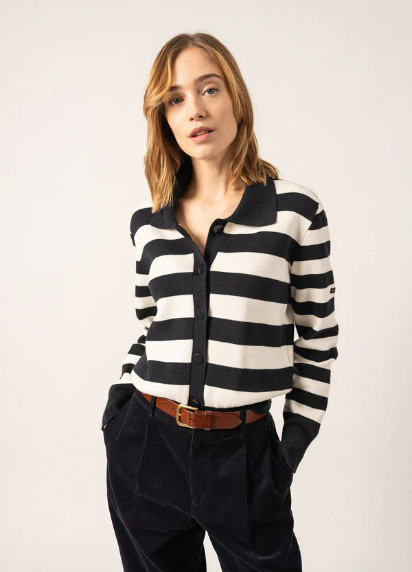 Saint James Galway Striped Cardigan Long Cardigan Short Cardigan Medium Cardigan