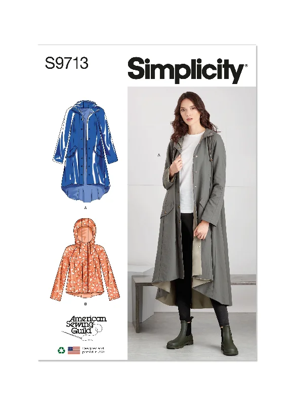 Simplicity Pattern S9713 Misses Jacket/Coat Denim Jacket Leather Jacket Suede Jacket