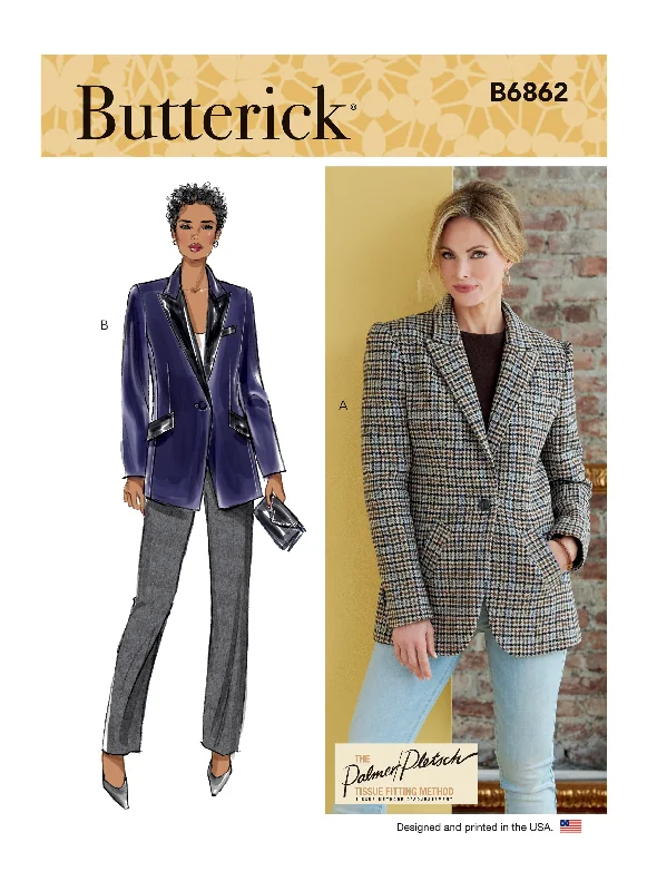 Butterick Pattern B6862 Misses' Jacket Nylon Jacket Polyester Jacket Spandex Jacket