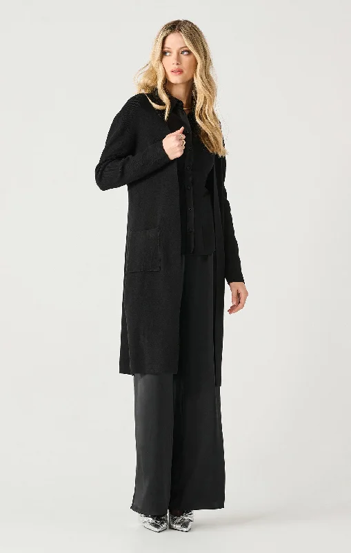 Paula Long Cardigan Hooded Caped Shawl Collar