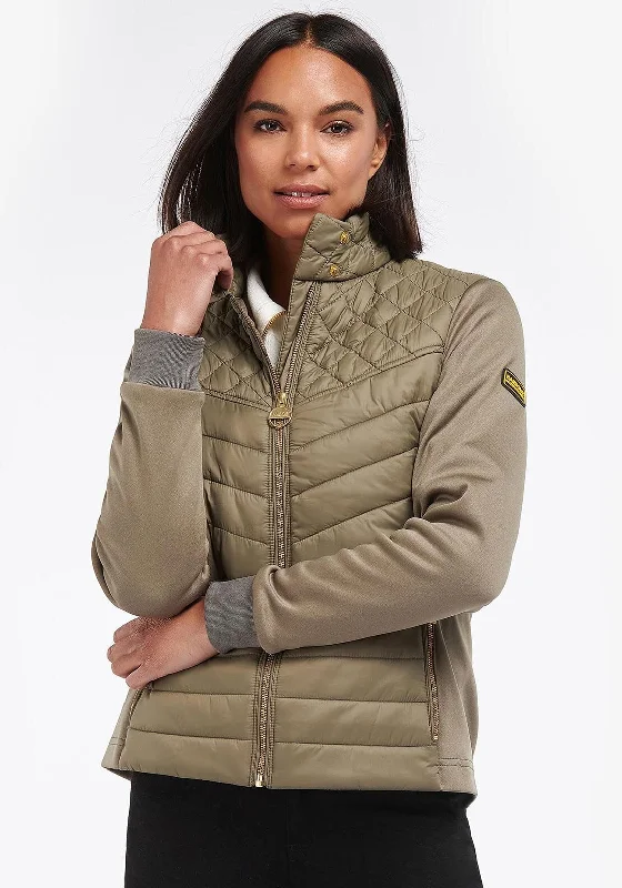 Barbour International Womens Heathcote Jacket, Harley Green Tiered Jacket Buttoned Jacket Zippered Jacket