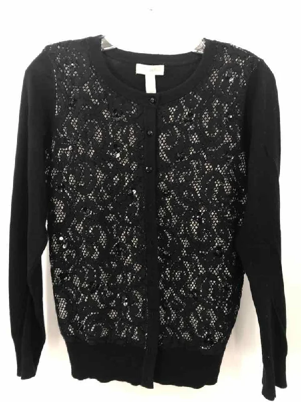 Pre-Owned Charter Club Black Size Small Cardigan Elasticated Padded Insulated