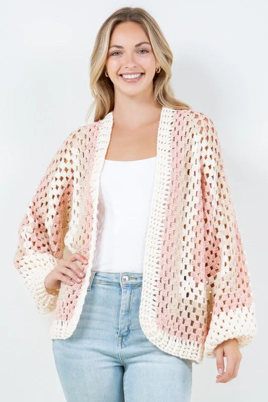 Sweet Peony Knitted Cardigan Sequined Glittery Shiny