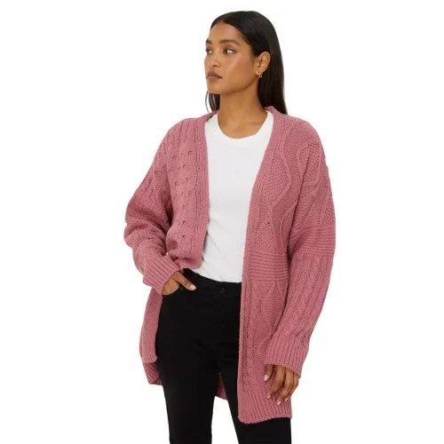 Dorothy Perkins Womens/Ladies Stitch Chunky Knit Midi Cardigan Asymmetrical,ymmetric Pencil Cardigan