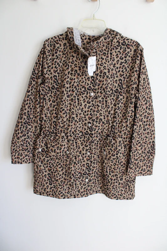 NEW J.Crew Leopard Print Water Resistant Rain Jacket | M Rayon Jacket Velvet Jacket Corduroy Jacket