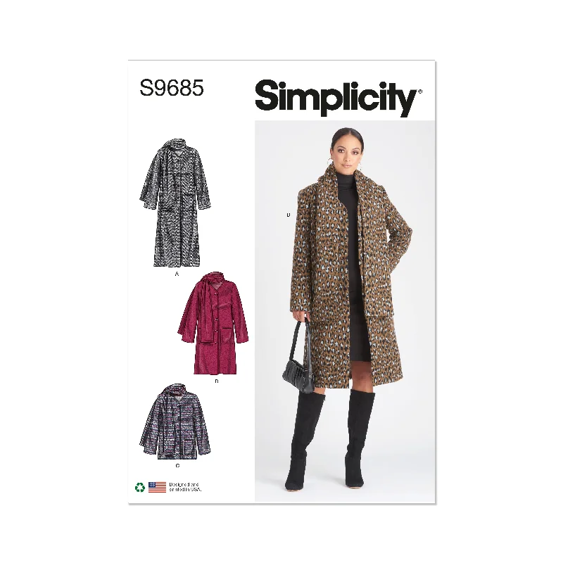 Simplicity Pattern S9685 Misses Jacket/Coat Knit Jacket Woven Jacket Fleece Jacket