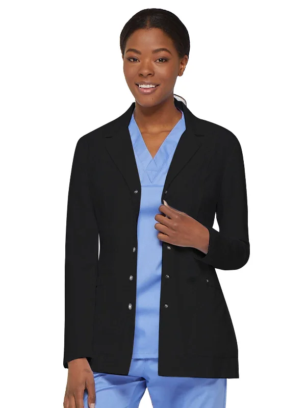 Xtreme Stretch - 28" Snap Front Lab Coat Cozy Fleece Hoodie