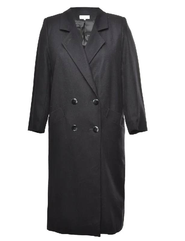 Black Wool Coat - M Classic Trench Coat