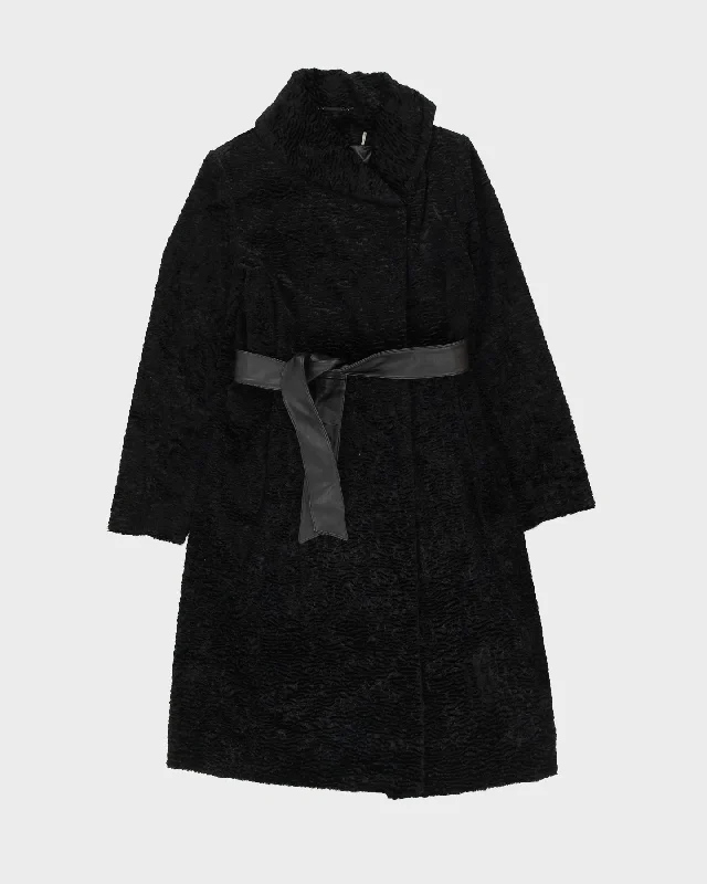 Calvin Klein Black Faux Fur Coat - S Lightweight Utility Jacket