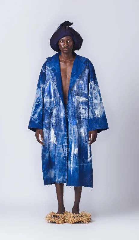 Ikwuó Painted Coat Casual Open-Front Coat