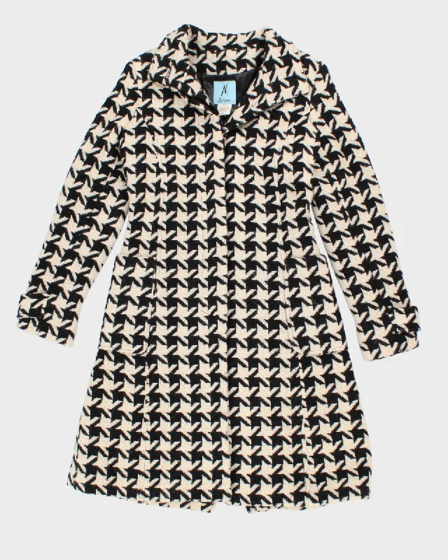 Marciano Wool Houndstooth Coat - S Longline Wool Coat